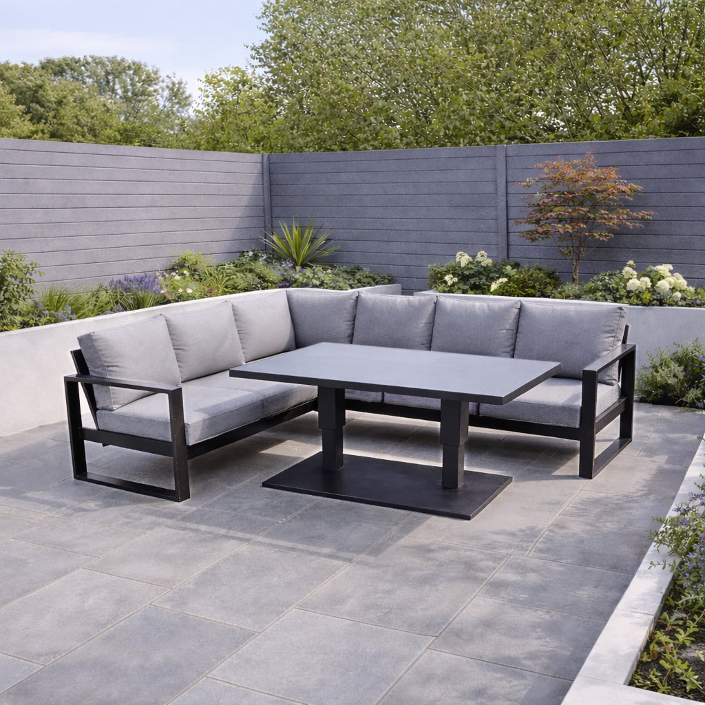 Como Dark Grey L-Shaped Corner Set