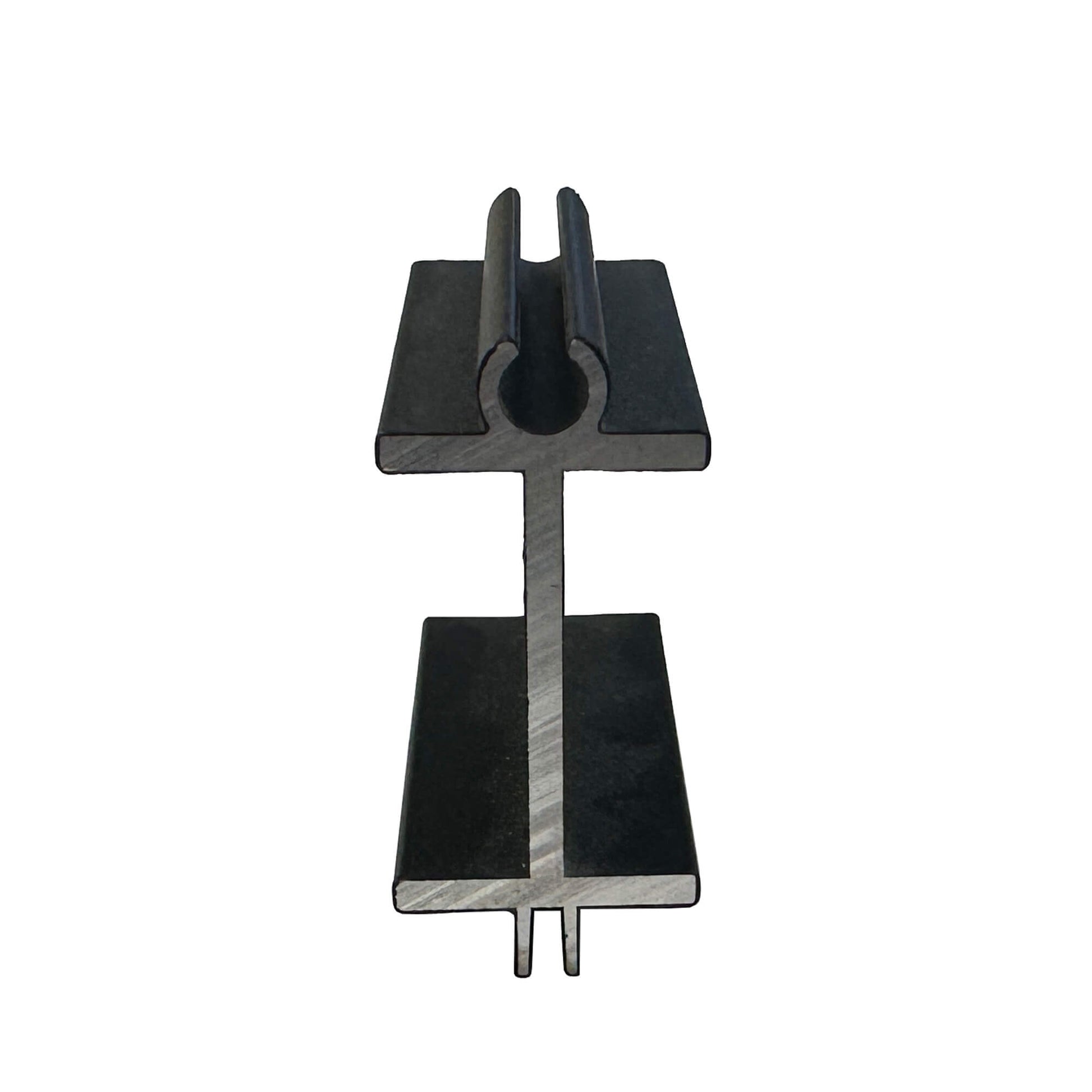 Front view of a Charcoal Aluminium Spacer on a white background.