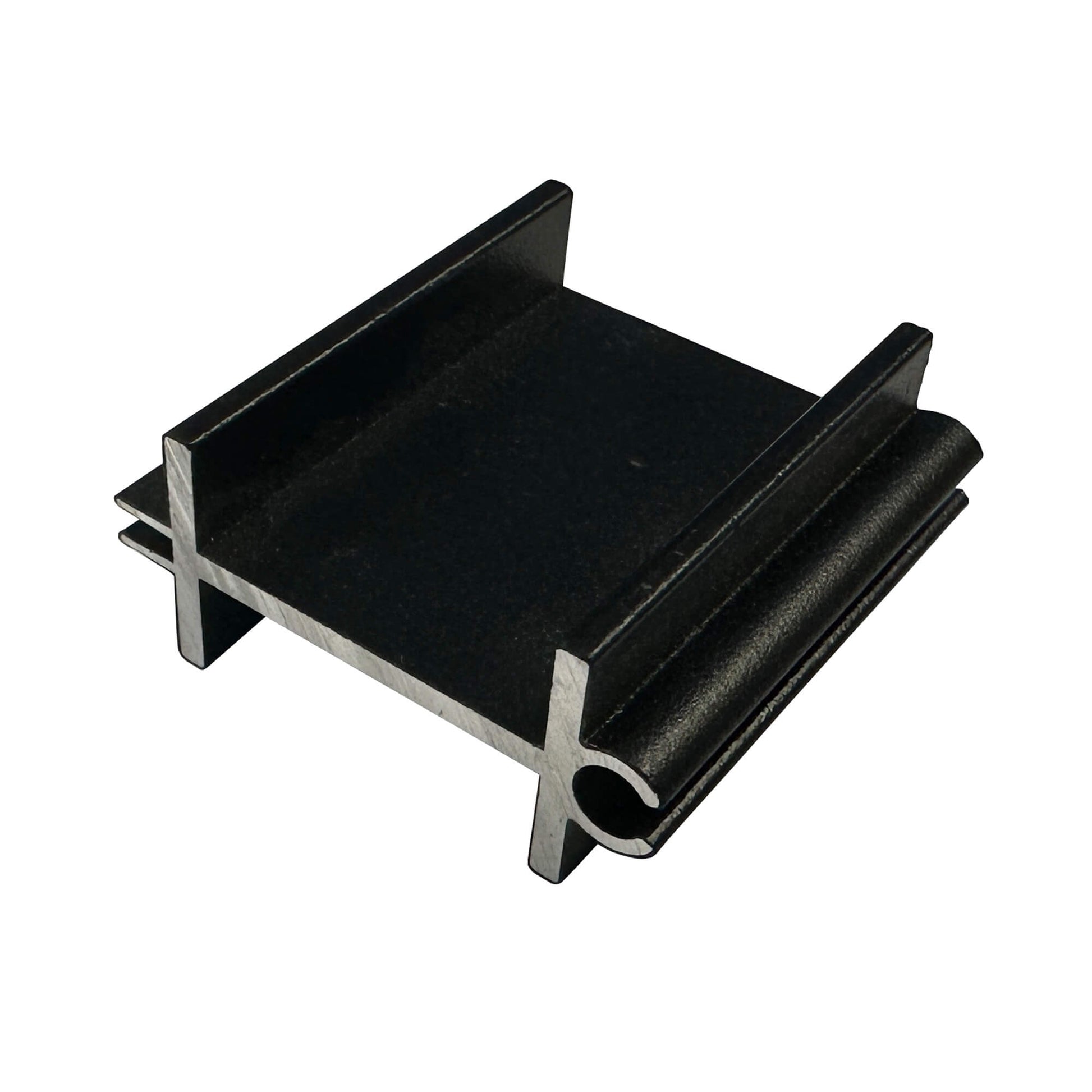 Side view of a Charcoal Aluminium Spacer on a white background.