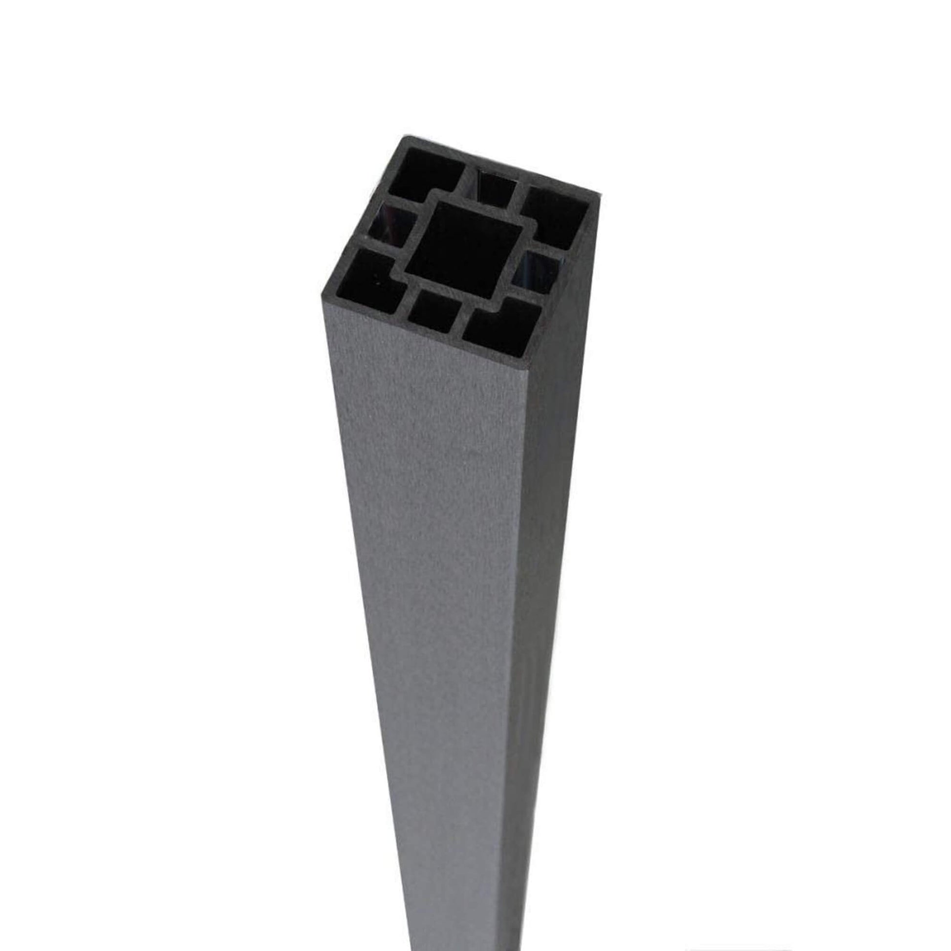 A Charcoal Composite Solid Post on a white background.