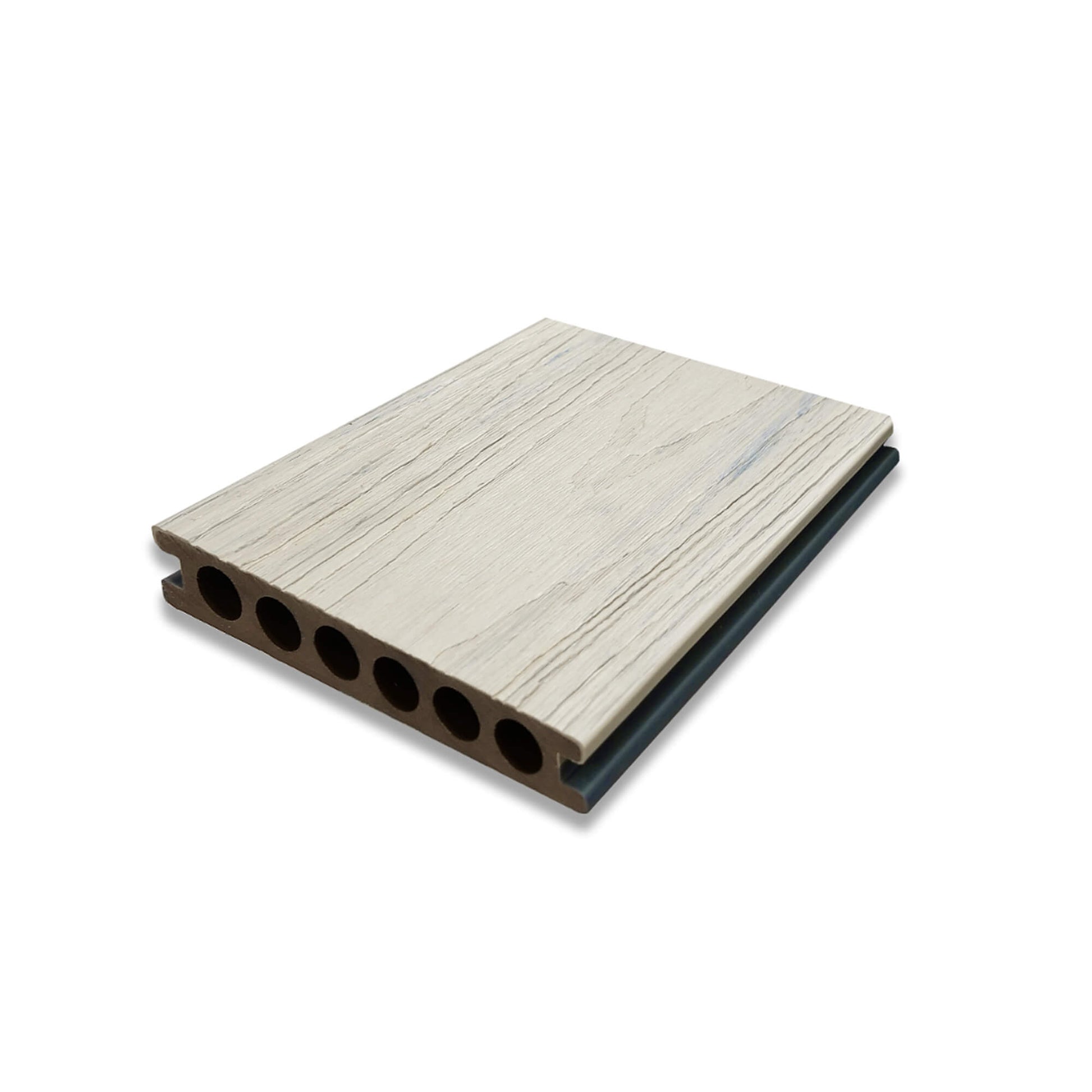 Co-Extruded Ivory Composite Decking board on a white background.