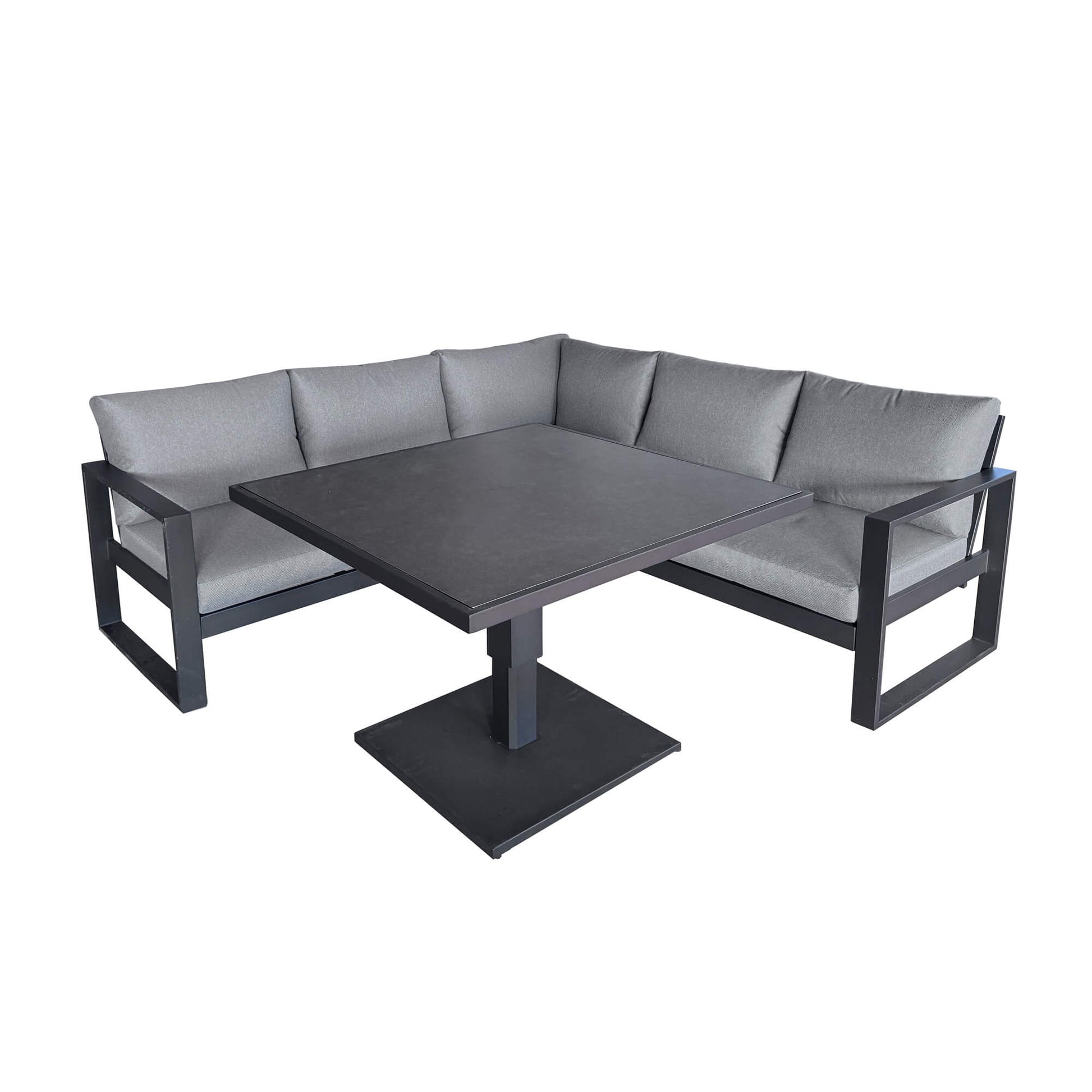 Como dark grey outdoor corner set on a white background.
