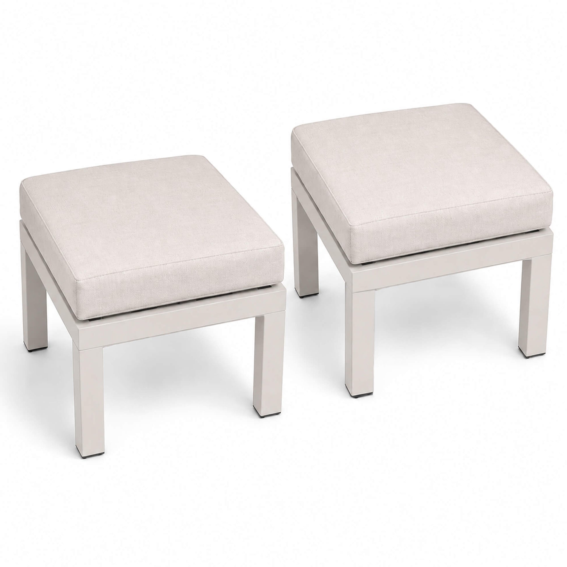 Como Stone Foot stool Set on a white background.