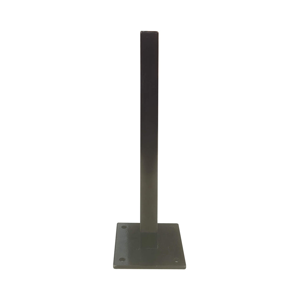 A Black Composite Decking Metal Post Base on a white background.