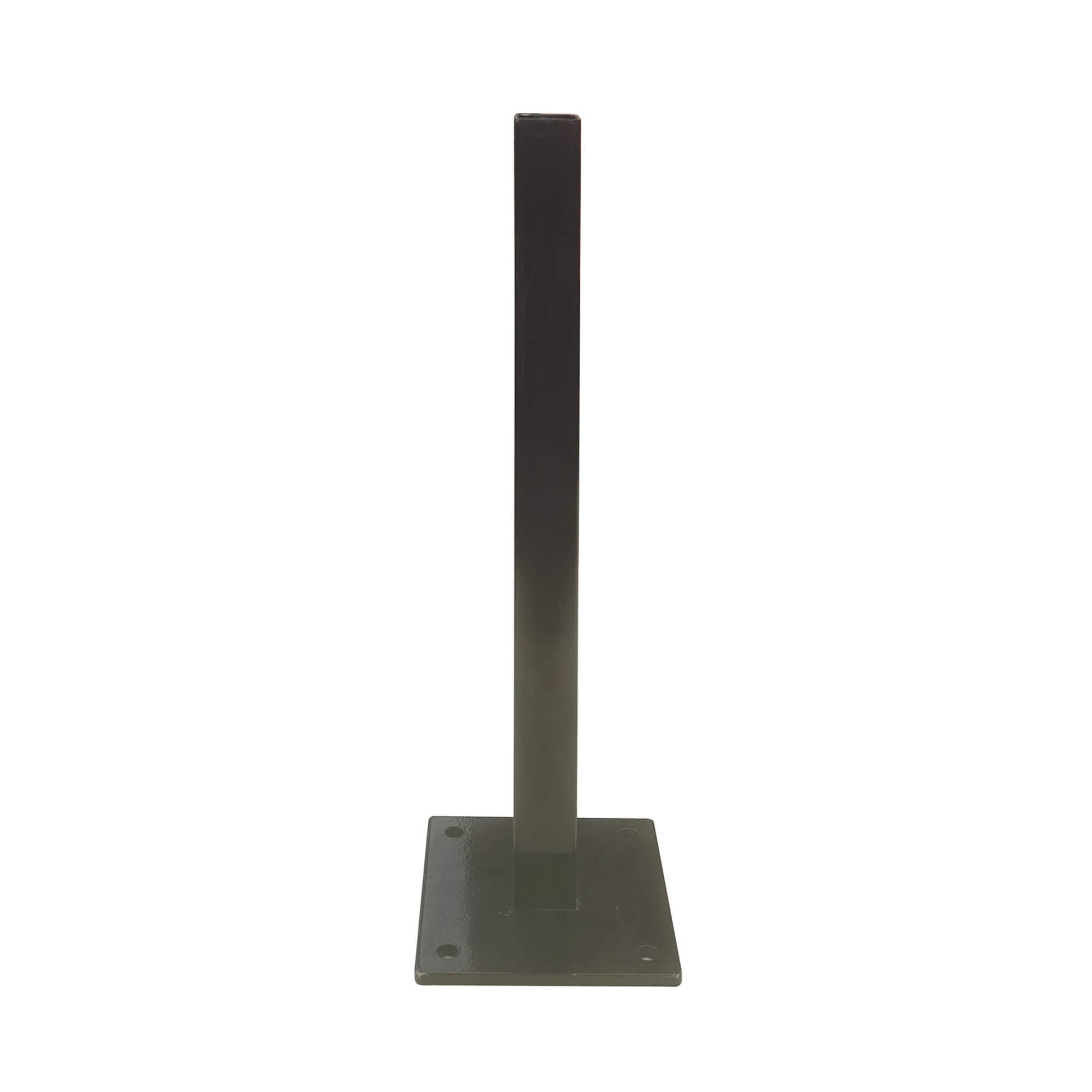 A Black Composite Decking Metal Post Base on a white background.