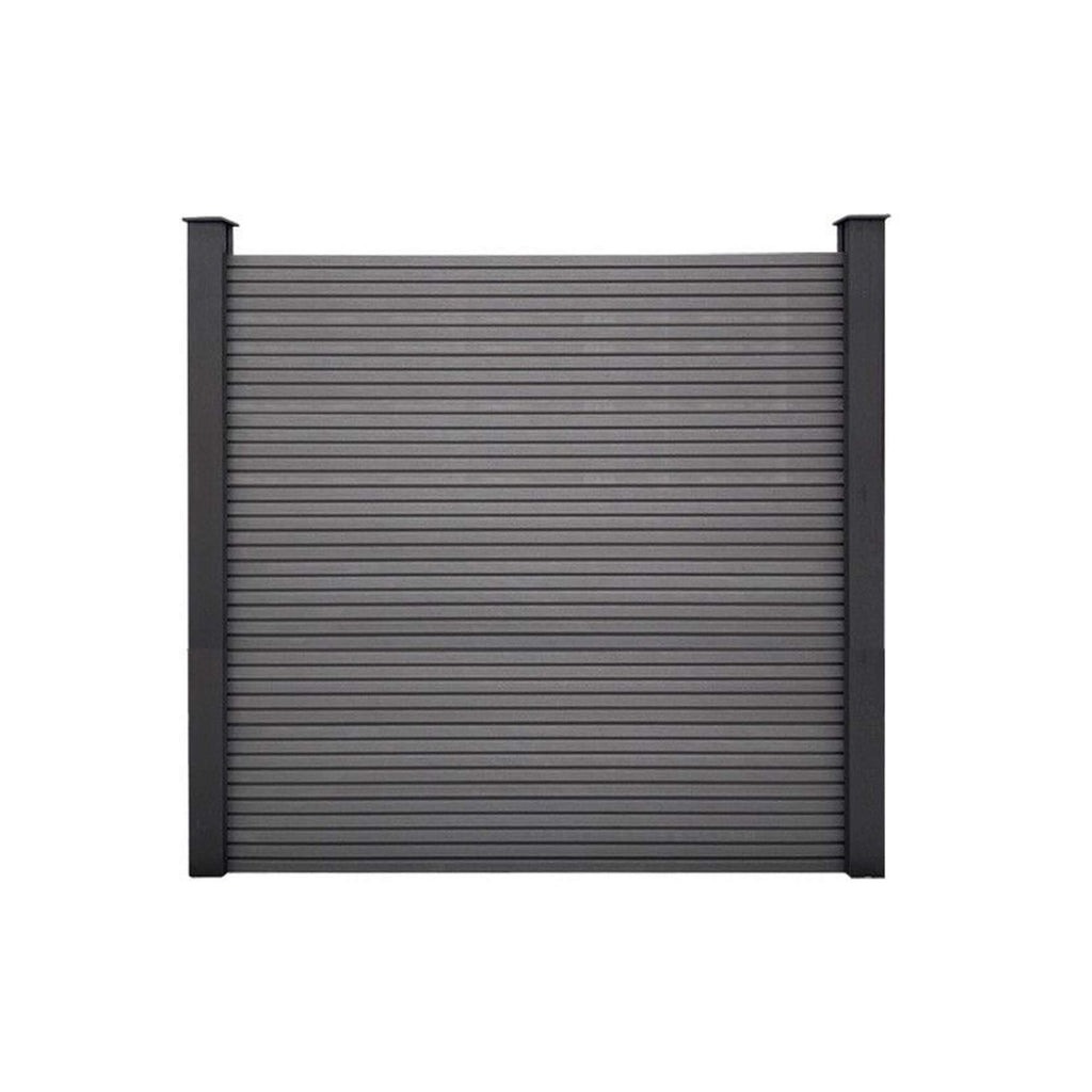 A Dark Grey Composite Fence on a white background.