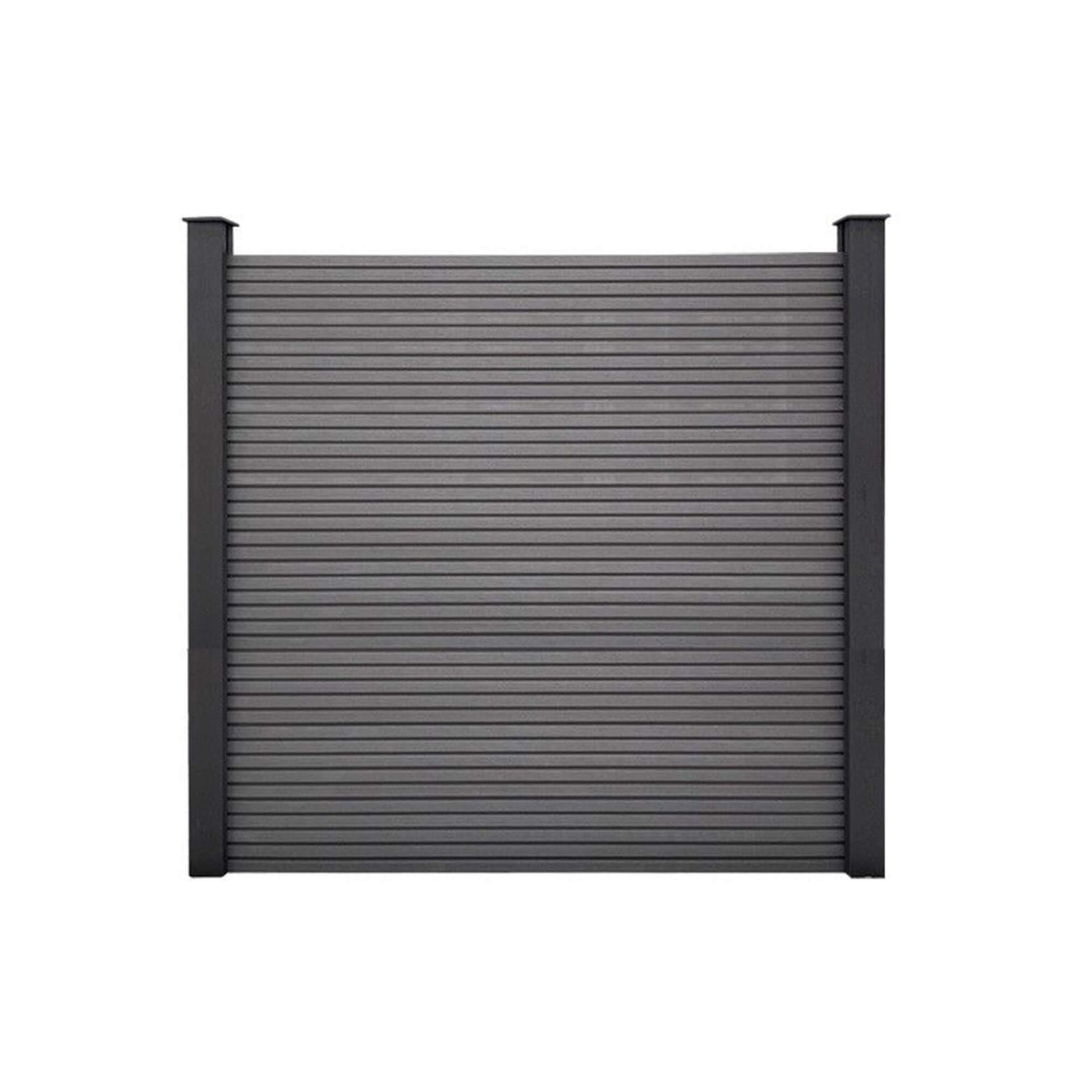 A Dark Grey Composite Fence on a white background.