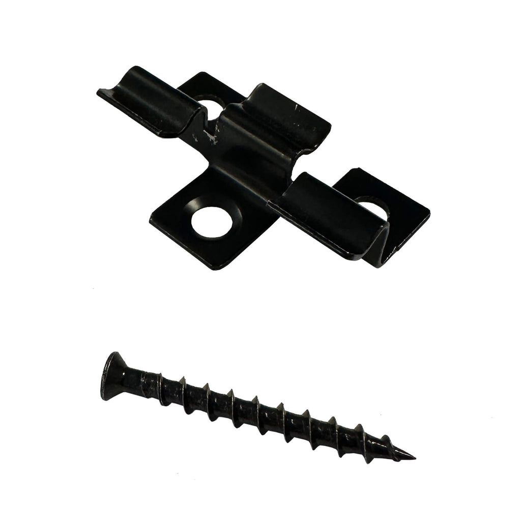 A alternative view of a Co-Extruded Decking Hidden Metal Clip on a white background.