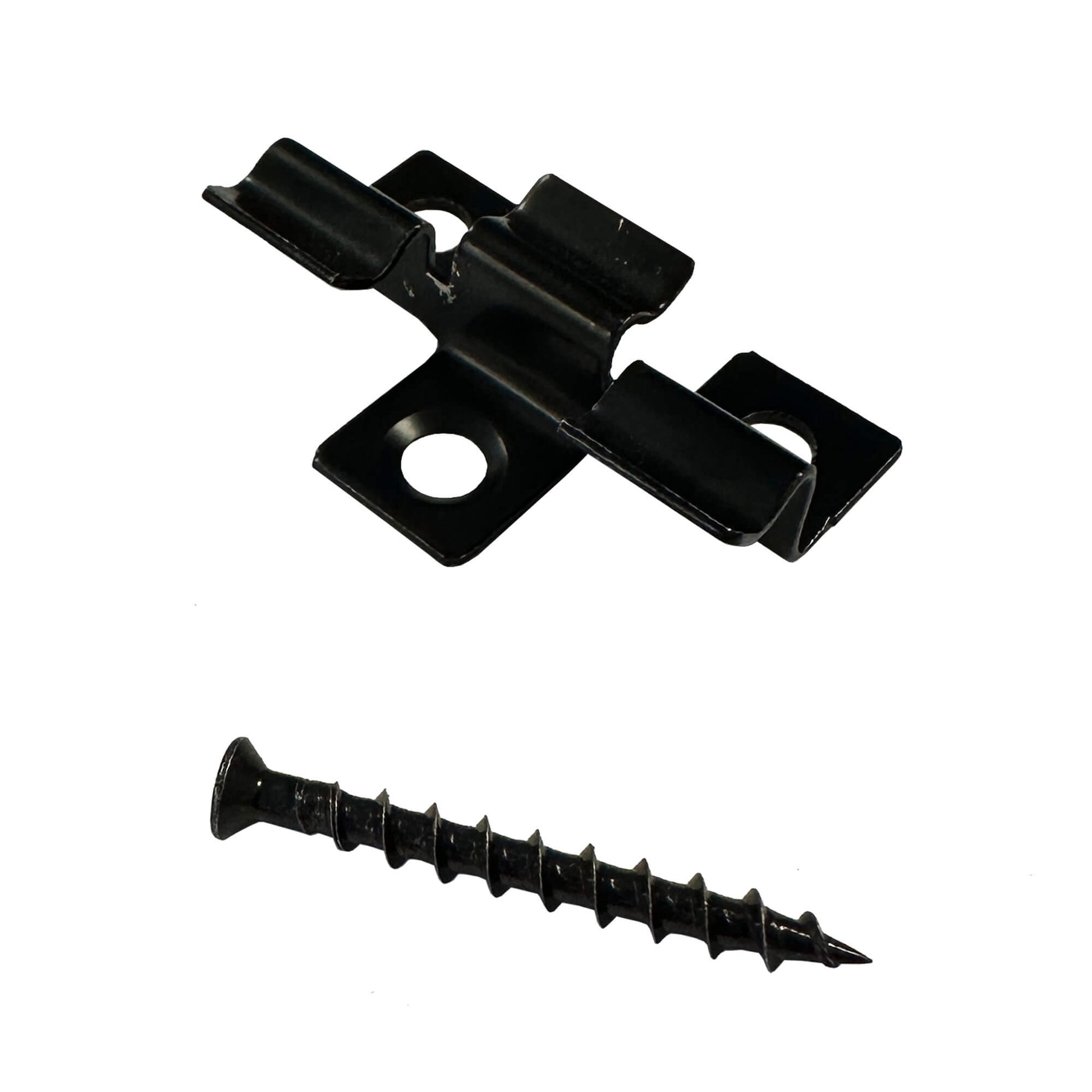 A alternative view of a Co-Extruded Decking Hidden Metal Clip on a white background.