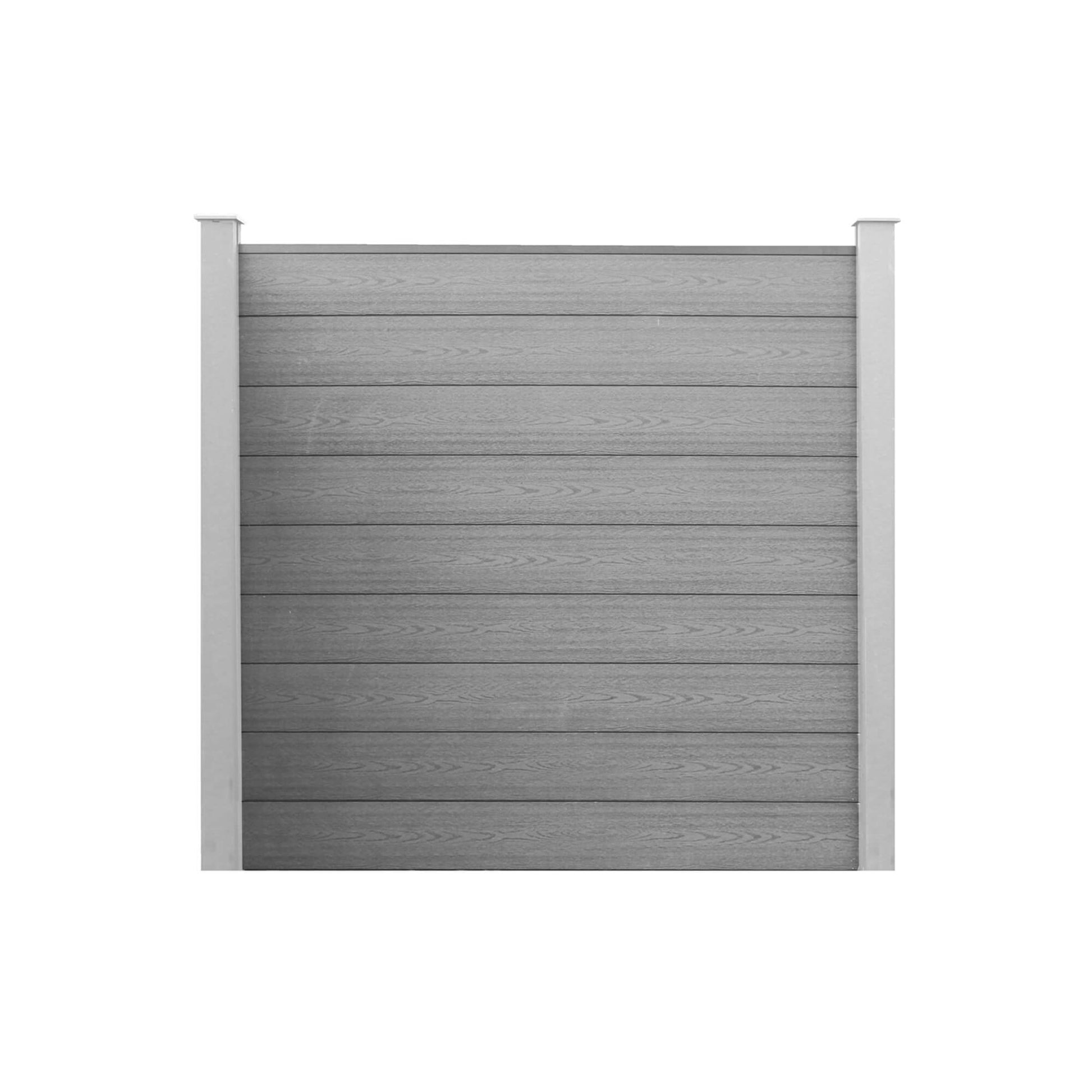 Silver Composite Fence on a white background.