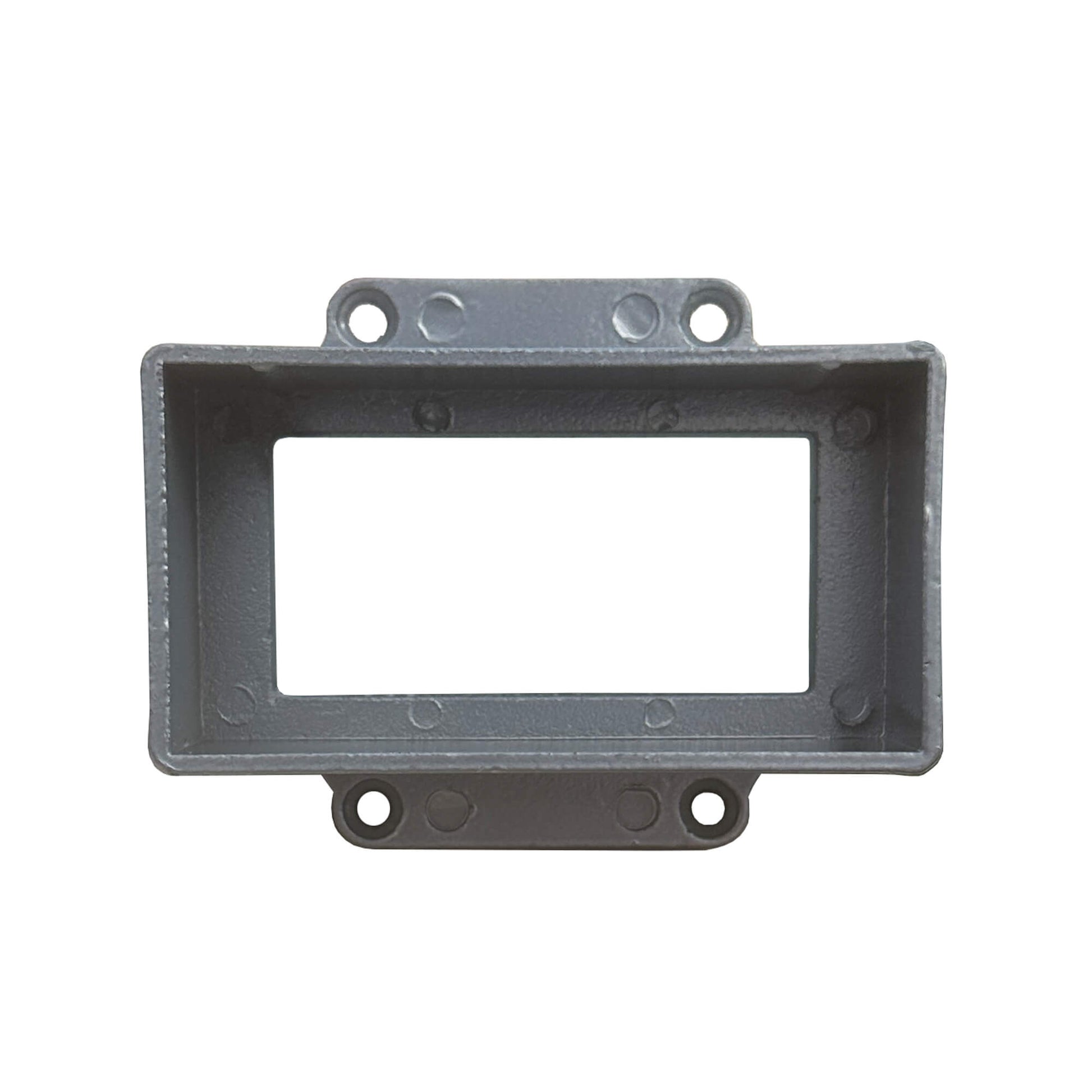 A front view of a Silver Composite Handrail Bracket on a white background.