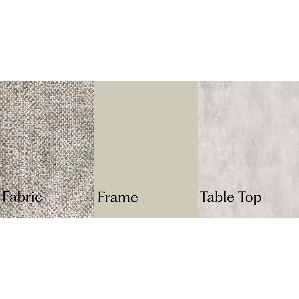 Colours of the Como stone outdoor furniture corner set on a white background.